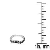 1.25 Carat (ctw) 18K White Gold Round Black Diamond Ladies Anniversary Stackable Wedding Band 1 1/4 CT
