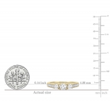 0.75 Carat (ctw) 10K Yellow Gold Round Cut Diamond Ladies Bridal 3 Stone Engagement Ring 3/4 CT