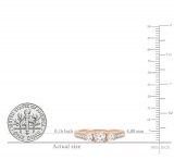 0.75 Carat (ctw) 14K Rose Gold Round Cut Diamond Ladies Bridal 3 Stone Engagement Ring 3/4 CT