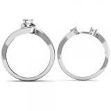 0.50 Carat (ctw) 10K White Gold Round Cut Diamond Ladies Bridal Swirl Engagement Ring With Matching Band Set 1/2 CT