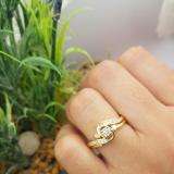 0.50 Carat (ctw) 18K Yellow Gold Round Cut Diamond Ladies Bridal Swirl Engagement Ring With Matching Band Set 1/2 CT