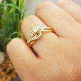 0.50 Carat (ctw) 18K Yellow Gold Round Cut Diamond Ladies Bridal Swirl Engagement Ring With Matching Band Set 1/2 CT