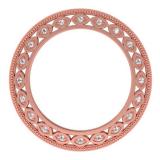 0.50 Carat (ctw) 10K Rose Gold Round Cut Diamond Ladies Milgrain Anniversary Wedding Stackable Band 1/2 CT