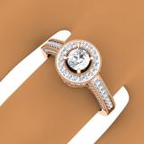 1.00 Carat (ctw) 10K Rose Gold Round Diamond Ladies Bridal Vintage Halo Style Engagement Ring 1 CT