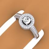 1.00 Carat (ctw) 14K White Gold Round Diamond Ladies Bridal Vintage Halo Style Engagement Ring 1 CT