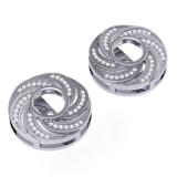 0.40 Carat (ctw) 14K White Gold Round Cut Diamond Removable Jackets For Stud Earrings
