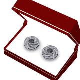 0.40 Carat (ctw) 14K White Gold Round Cut Diamond Removable Jackets For Stud Earrings