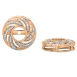 0.40 Carat (ctw) 18K Rose Gold Round Cut Diamond Removable Jackets For Stud Earrings