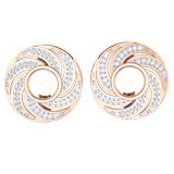 0.40 Carat (ctw) 18K Rose Gold Round Cut Diamond Removable Jackets For Stud Earrings
