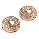 0.40 Carat (ctw) 18K Rose Gold Round Cut Diamond Removable Jackets For Stud Earrings