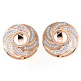 0.40 Carat (ctw) 18K Rose Gold Round Cut Diamond Removable Jackets For Stud Earrings