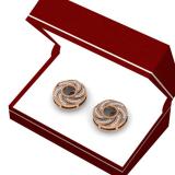 0.40 Carat (ctw) 18K Rose Gold Round Cut Diamond Removable Jackets For Stud Earrings