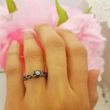 0.65 Carat (ctw) Black Rhodium Plated 10K White Gold Round Black & White Diamond Ladies Crossover Swirl Bridal Engagement Ring