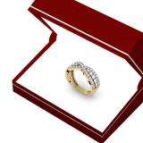 1.00 Carat (ctw) 10K Yellow Gold Round White Diamond Ladies Swirl Wedding Anniversary Band Ring 1 CT