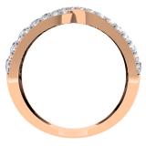 1.00 Carat (ctw) 14K Rose Gold Round White Diamond Ladies Swirl Wedding Anniversary Band Ring 1 CT