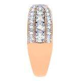 1.00 Carat (ctw) 14K Rose Gold Round White Diamond Ladies Swirl Wedding Anniversary Band Ring 1 CT