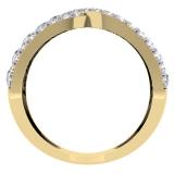 1.00 Carat (ctw) 14K Yellow Gold Round White Diamond Ladies Swirl Wedding Anniversary Band Ring 1 CT