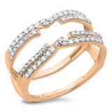 0.50 Carat (ctw) 10K Rose Gold Round Diamond Ladies Anniversary Wedding Band Enhancer Swirl Double Guard Ring  1/2 CT