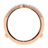 0.50 Carat (ctw) 10K Rose Gold Round Diamond Ladies Anniversary Wedding Band Enhancer Swirl Double Guard Ring  1/2 CT