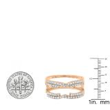 0.50 Carat (ctw) 10K Rose Gold Round Diamond Ladies Anniversary Wedding Band Enhancer Swirl Double Guard Ring  1/2 CT