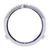 0.50 Carat (ctw) 10K White Gold Round Diamond Ladies Anniversary Wedding Band Enhancer Swirl Double Guard Ring  1/2 CT