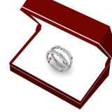 0.50 Carat (ctw) 10K White Gold Round Diamond Ladies Anniversary Wedding Band Enhancer Swirl Double Guard Ring  1/2 CT