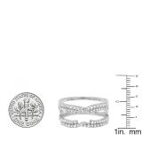 0.50 Carat (ctw) 10K White Gold Round Diamond Ladies Anniversary Wedding Band Enhancer Swirl Double Guard Ring  1/2 CT