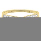 0.50 Carat (ctw) 10K Yellow Gold Round Diamond Ladies Anniversary Wedding Band Enhancer Swirl Double Guard Ring  1/2 CT