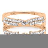 0.50 Carat (ctw) 18K Rose Gold Round Diamond Ladies Anniversary Wedding Band Enhancer Swirl Double Guard Ring  1/2 CT