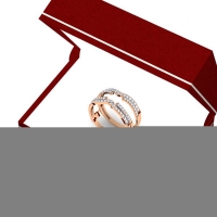 0.50 Carat (ctw) 18K Rose Gold Round Diamond Ladies Anniversary Wedding Band Enhancer Swirl Double Guard Ring  1/2 CT