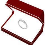 0.50 Carat (ctw) 10K White Gold Round White Diamond Ladies 5 Stone Anniversary Wedding Band Stackable Ring 1/2 CT