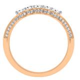 0.50 Carat (ctw) 18K Rose Gold Round White Diamond Ladies 5 Stone Anniversary Wedding Band Stackable Ring 1/2 CT