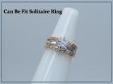 0.50 Carat Round Diamond Anniversary Wedding Band Enhancer Guard Double Ring for Women in 14K Rose Gold