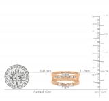 0.50 Carat Round Diamond Anniversary Wedding Band Enhancer Guard Double Ring for Women in 14K Rose Gold