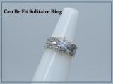 0.50 Carat Round Diamond Anniversary Wedding Band Enhancer Guard Double Ring for Women in 14K White Gold