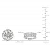 0.50 Carat Round Diamond Anniversary Wedding Band Enhancer Guard Double Ring for Women in 14K White Gold