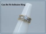 0.50 Carat Round Diamond Anniversary Wedding Band Enhancer Guard Double Ring for Women in 14K Yellow Gold