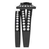 2.25 Carat (ctw) Black Rhodium Plated 14K White Gold Round White & Black Diamond Ladies Split Shank Halo Style Bridal Engagement Ring Set With Matching Band