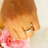 0.90 Carat (ctw) 18K White Gold Princess & Round Cut Diamond Ladies Bridal 3 Stone Engagement Ring