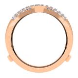0.33 Carat (ctw) 18K Rose Gold Round Cut Diamond Ladies Anniversary Wedding Band Enhancer Guard Double Chevron Ring 1/3 CT