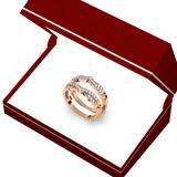 0.33 Carat (ctw) 18K Rose Gold Round Cut Diamond Ladies Anniversary Wedding Band Enhancer Guard Double Chevron Ring 1/3 CT