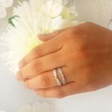 0.33 Carat (ctw) 18K White Gold Round Cut Diamond Ladies Anniversary Wedding Band Enhancer Guard Double Chevron Ring 1/3 CT