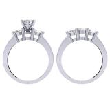 2.25 Carat (ctw) 10K White Gold Round Cut Diamond Ladies Bridal 3 Stone Engagement Ring With Matching Band Set 2 1/4 CT