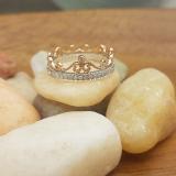 0.33 Carat (ctw) 10K Two Tone Gold Round Cut Diamond Ladies Bridal Crown Wedding Band Anniversary Eternity Ring 1/3 CT