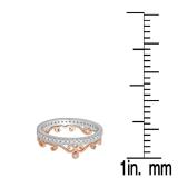 0.25 Carat (ctw) 14K Two Tone Gold Round Cut Diamond Ladies Bridal Crown Wedding Band Anniversary Eternity Ring 1/3 CT