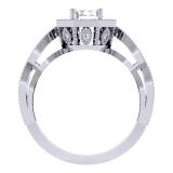 1.15 Carat (ctw) 14K White Gold Round Cut Diamond Ladies Bridal Vintage Style Halo Engagement Ring
