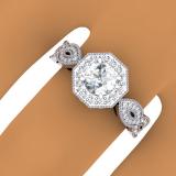 1.15 Carat (ctw) 14K White Gold Round Cut Diamond Ladies Bridal Vintage Style Halo Engagement Ring