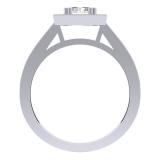 0.80 Carat (ctw) 10K White Gold Princess & Round Cut Diamond Ladies Bridal Halo Engagement Ring