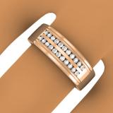 0.33 Carat (ctw) 10K Rose Gold Round Cut Diamond Men's Channel Set Double Row Anniversary Wedding Band 1/3 CT