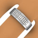 0.33 Carat (ctw) 10K White Gold Round Cut Diamond Men's Channel Set Double Row Anniversary Wedding Band 1/3 CT